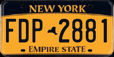 NY license plate FDP2881