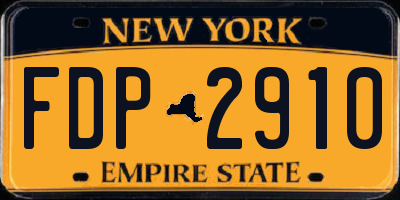 NY license plate FDP2910