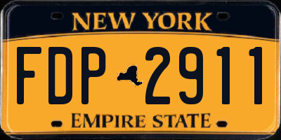 NY license plate FDP2911