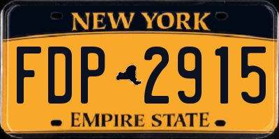NY license plate FDP2915