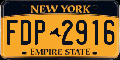 NY license plate FDP2916