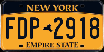 NY license plate FDP2918