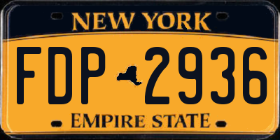 NY license plate FDP2936