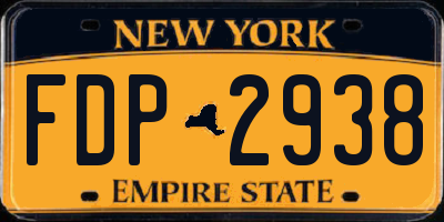 NY license plate FDP2938