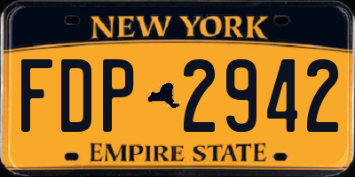 NY license plate FDP2942