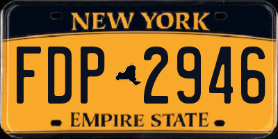 NY license plate FDP2946