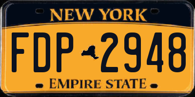 NY license plate FDP2948