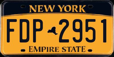 NY license plate FDP2951