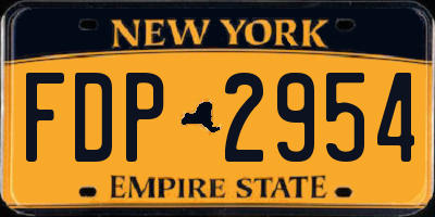NY license plate FDP2954