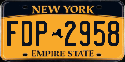 NY license plate FDP2958