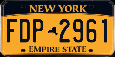 NY license plate FDP2961