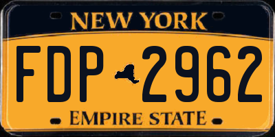 NY license plate FDP2962