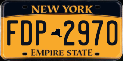 NY license plate FDP2970
