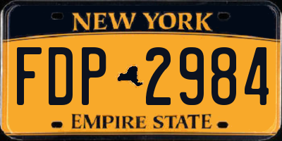 NY license plate FDP2984