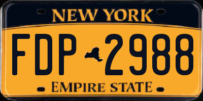 NY license plate FDP2988