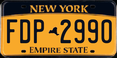 NY license plate FDP2990