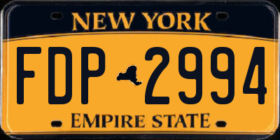 NY license plate FDP2994