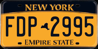 NY license plate FDP2995