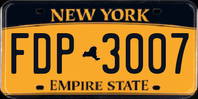 NY license plate FDP3007