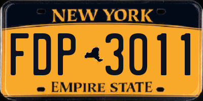 NY license plate FDP3011