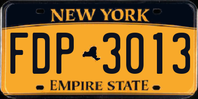 NY license plate FDP3013