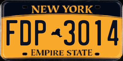 NY license plate FDP3014