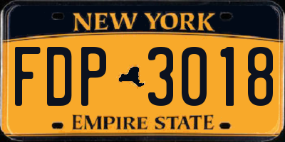 NY license plate FDP3018
