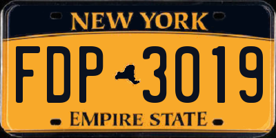 NY license plate FDP3019
