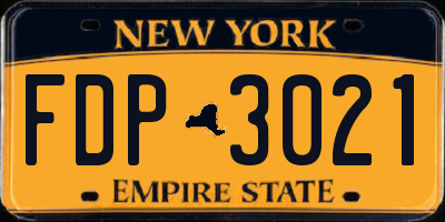 NY license plate FDP3021