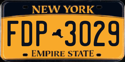 NY license plate FDP3029