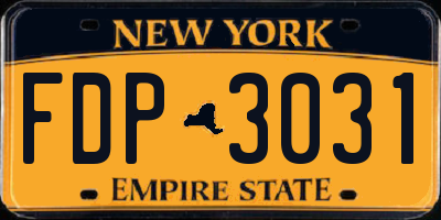 NY license plate FDP3031