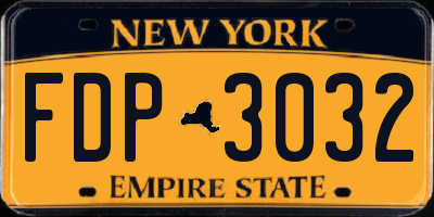 NY license plate FDP3032