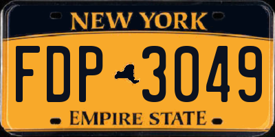 NY license plate FDP3049