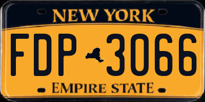NY license plate FDP3066
