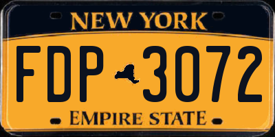 NY license plate FDP3072