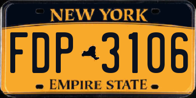 NY license plate FDP3106