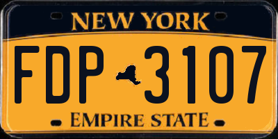 NY license plate FDP3107