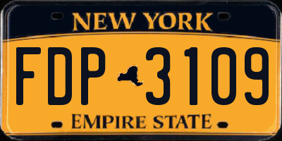 NY license plate FDP3109