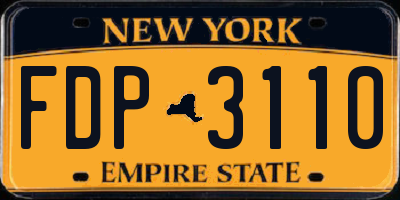 NY license plate FDP3110