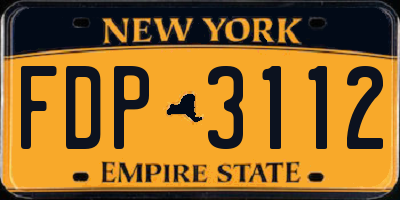 NY license plate FDP3112