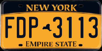 NY license plate FDP3113