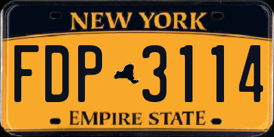 NY license plate FDP3114