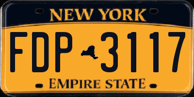 NY license plate FDP3117