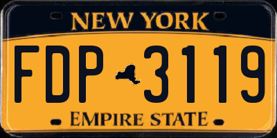 NY license plate FDP3119