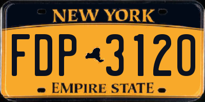NY license plate FDP3120