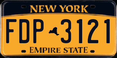 NY license plate FDP3121