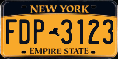 NY license plate FDP3123