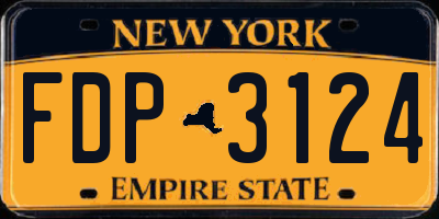 NY license plate FDP3124