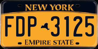 NY license plate FDP3125