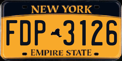NY license plate FDP3126